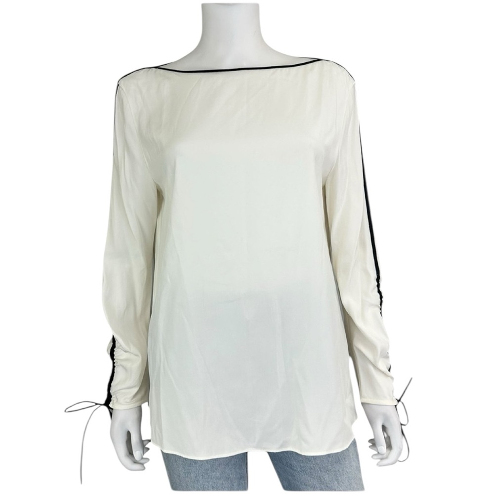 LAFAYETTE 148 NEW YORK Ivory 100% Silk Blouse Size M